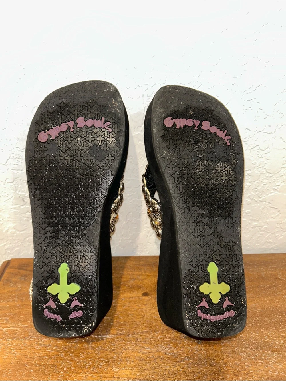 Gypsy Soule Embellished Wedge Platform Western Glam Sandal Shoes